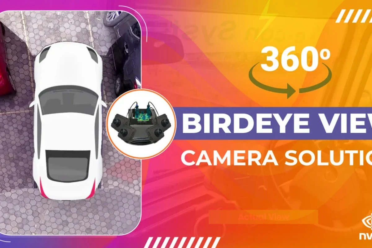 Overhead birds eye camera mounted above a driveway for smart home monitoring