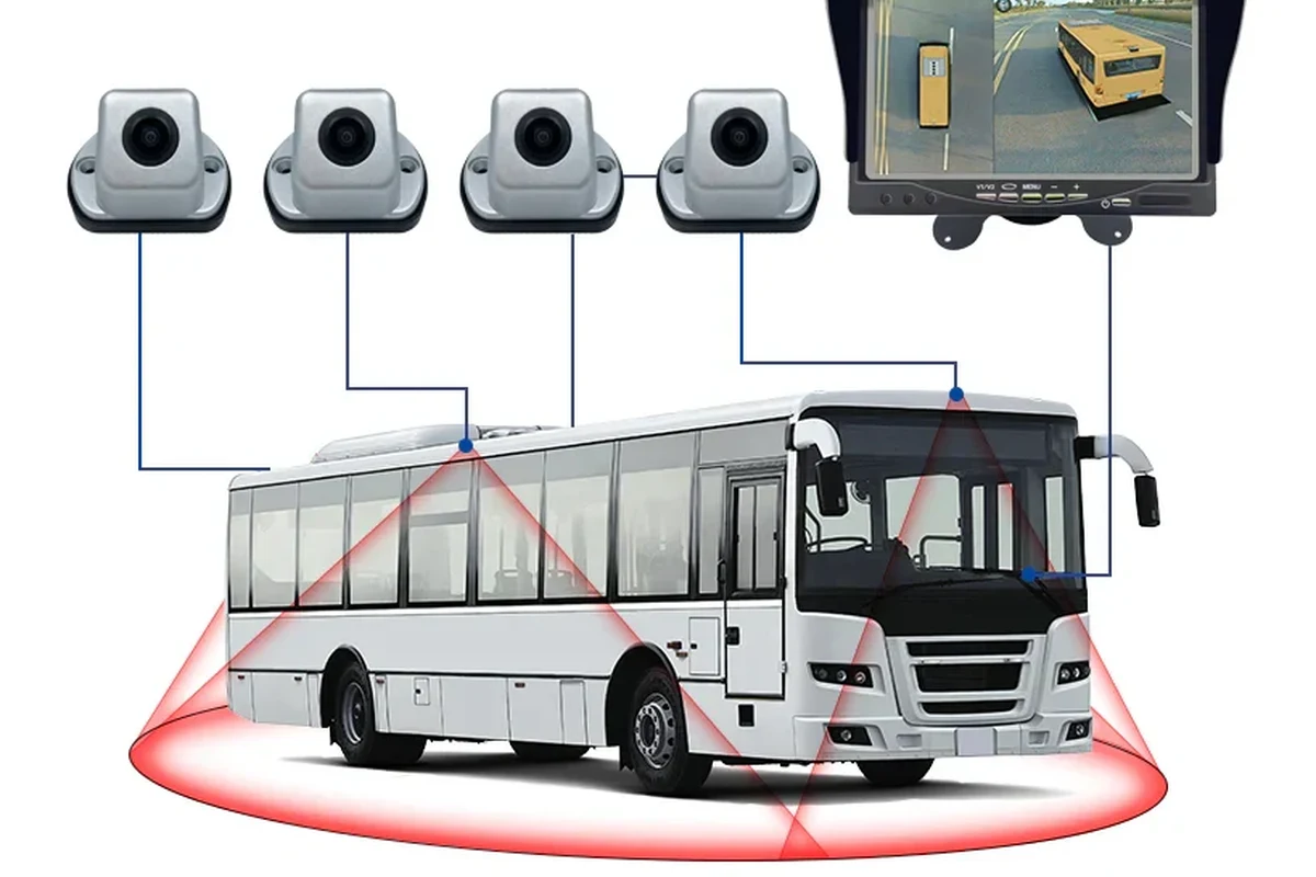 Technician checking camera wiring and CAN bus connections in a smart home or vehicle setup