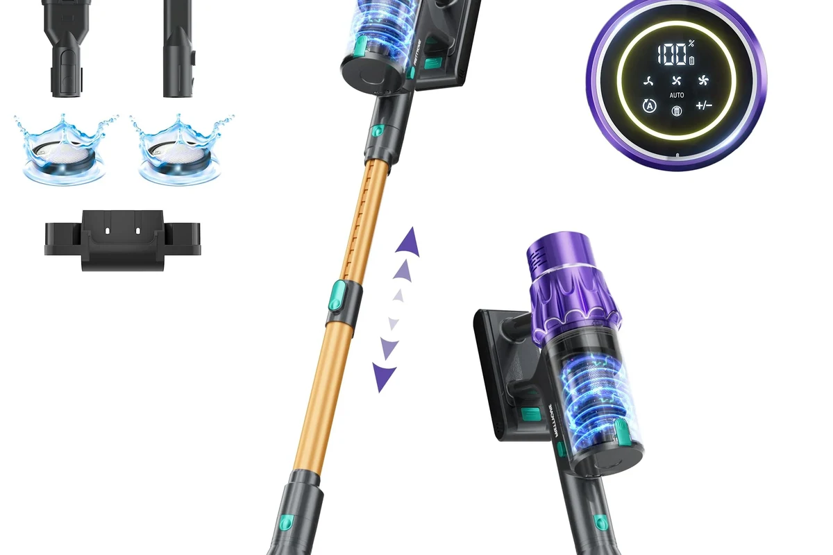 Steam cleaner producing hot vapor to loosen grime on a tiled household surface