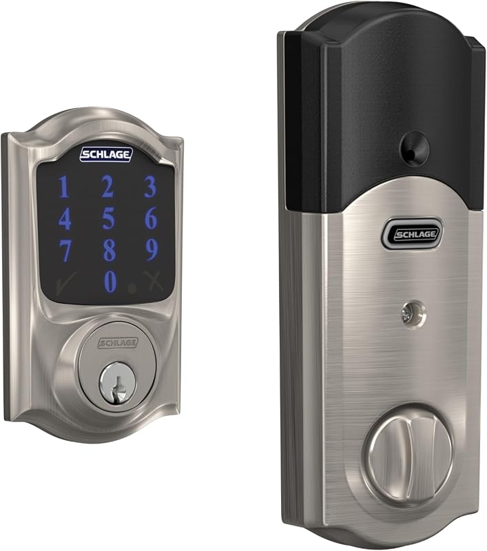 Schlage Connect Smart Deadbolt Touchscreen Keypad Lock in Satin Nickel