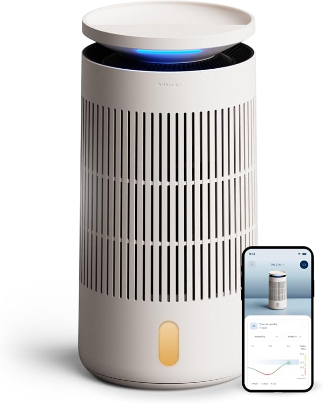 Blueair 2-in-1 Pro Air Purifier and Humidifier for Large Rooms, HEPASilent, Smart App, InvisibleMist