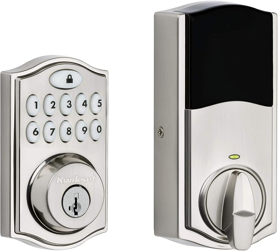 Kwikset 914 Traditional SmartCode Keypad Deadbolt with SmartKey Security, ZigBee 3.0, Satin Nickel
