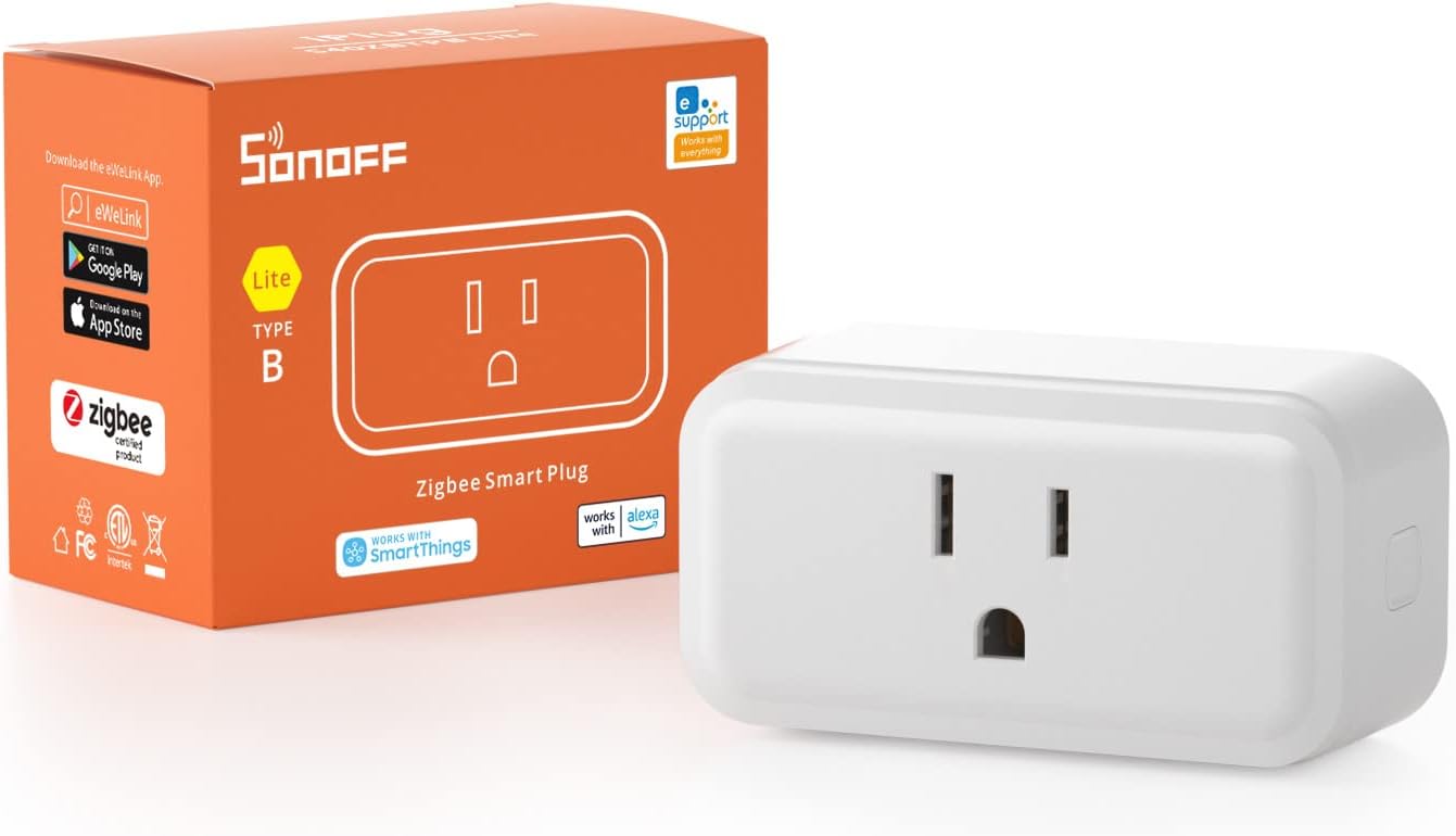 SONOFF S40 Lite Zigbee Smart Plug, 15A ETL Certified Outlet, Hub Required