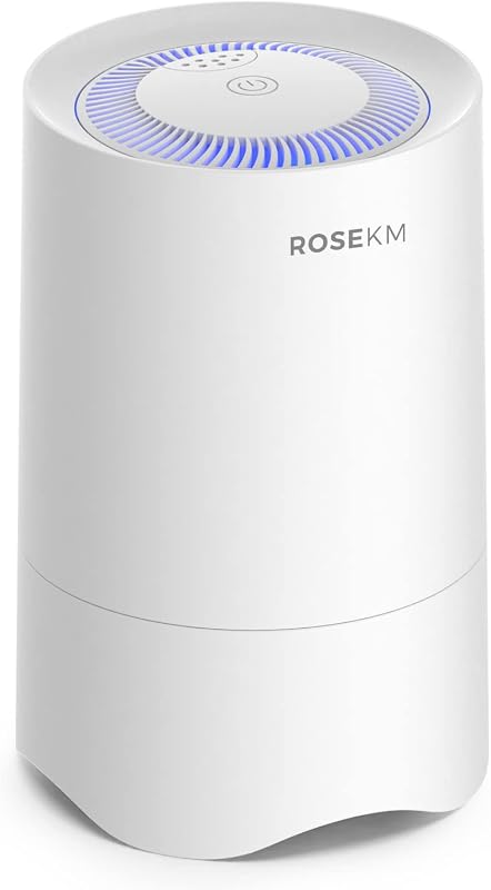 Rosekm Small HEPA Air Purifier for Bedroom and Desk, White