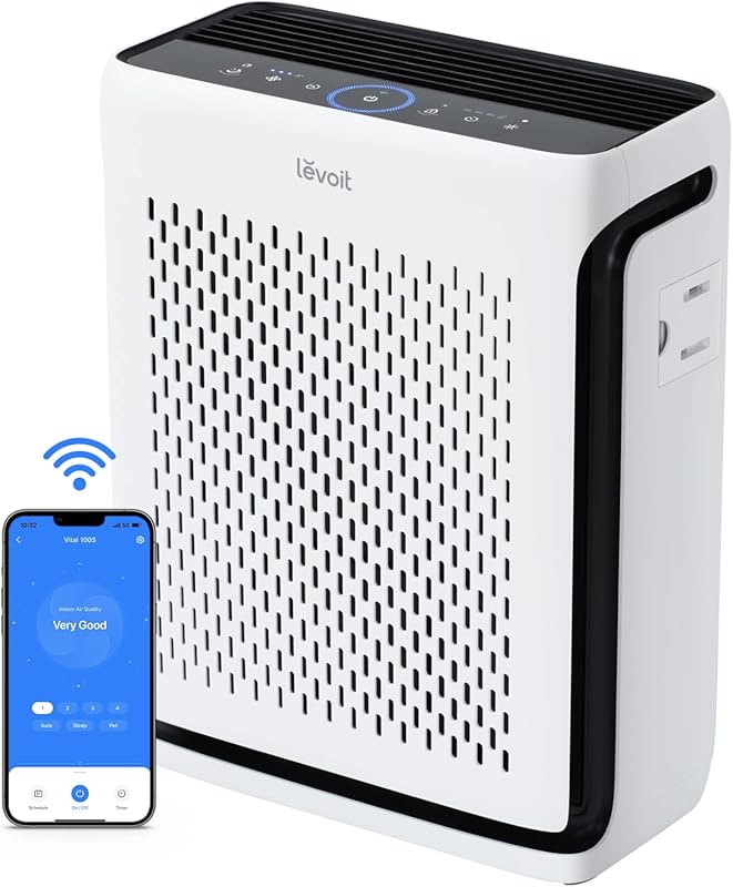 LEVOIT Vital 100S-P smart HEPA air purifier for large rooms and allergies
