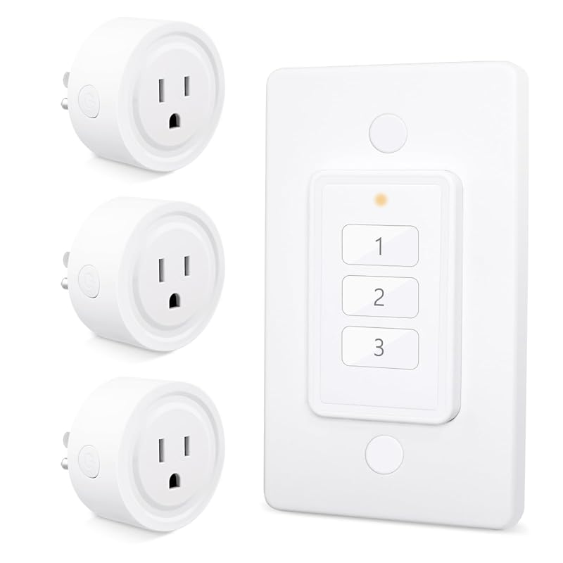 LoraTap Wireless Wall Switch Remote Control Outlet 3-Pack