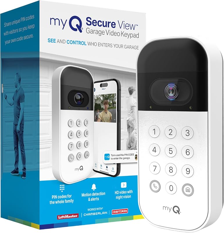 myQ Smart Garage Door Video Keypad with Camera