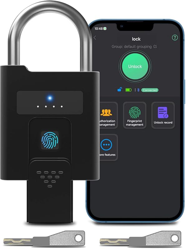 eLinkSmart Fingerprint Padlock with Key Backup