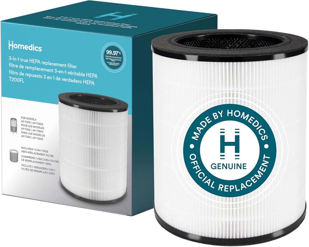 Homedics True HEPA Replacement Filter for AP-T200 and AP-T2503 Air Purifiers