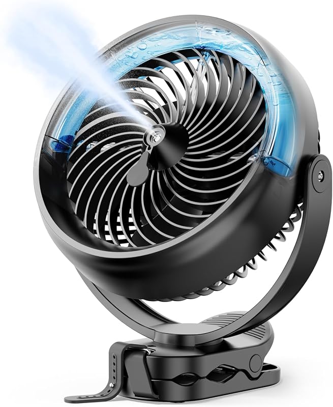 Koonie 10000mAh Clip-On Misting Fan