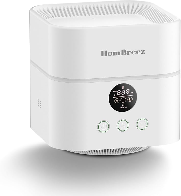 Air Purifier and Humidifier Combo for Bedroom, H13 True HEPA, 400ML Top Fill, Quiet Cool Mist, Oil Diffuser