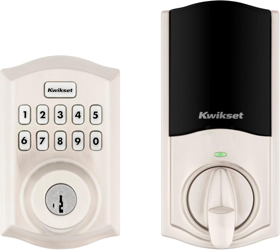 Kwikset HomeConnect 620 Z-Wave Smart Keypad Lock, Long Range Keyless Entry, Satin Nickel