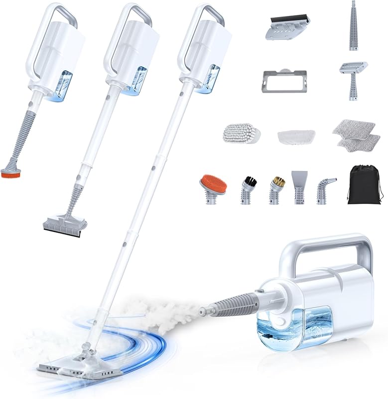 10-in-1 Steam Mop with Detachable Handheld Steamer