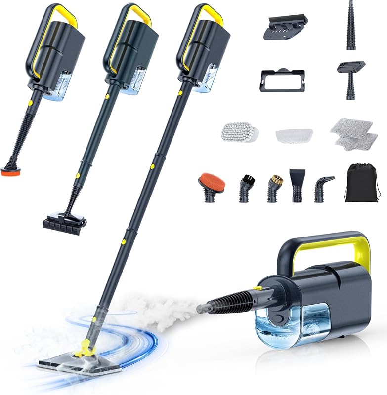 10-in-1 Steam Mop with Detachable Handheld Steamer