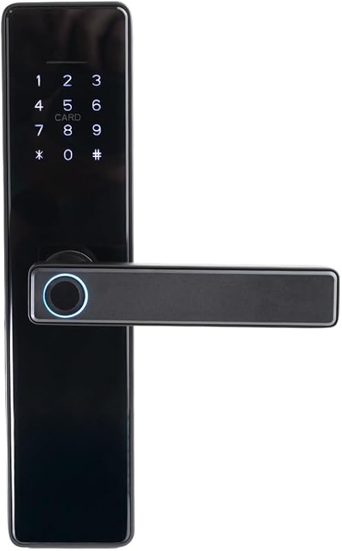 Stilaris slim smart lock with handle, 4-in-1 biometric fingerprint keypad and IC card access