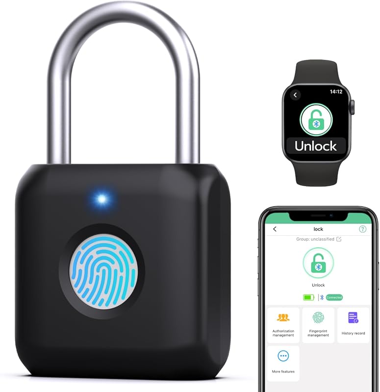 Smart Fingerprint Padlock with Bluetooth App Control