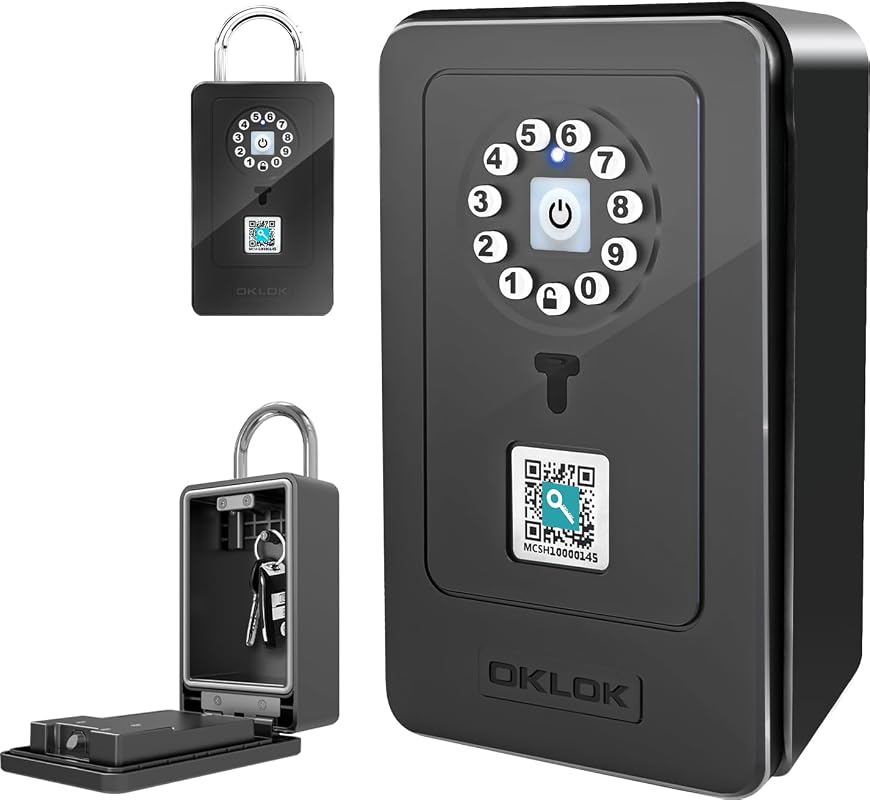 SFW smart lock box with Bluetooth app control and passcode, waterproof wall-mounted security