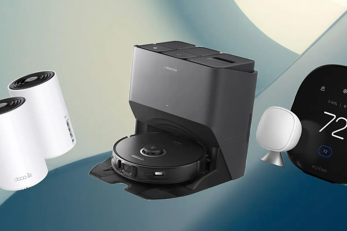 Smart home security camera system monitoring a European home entrance