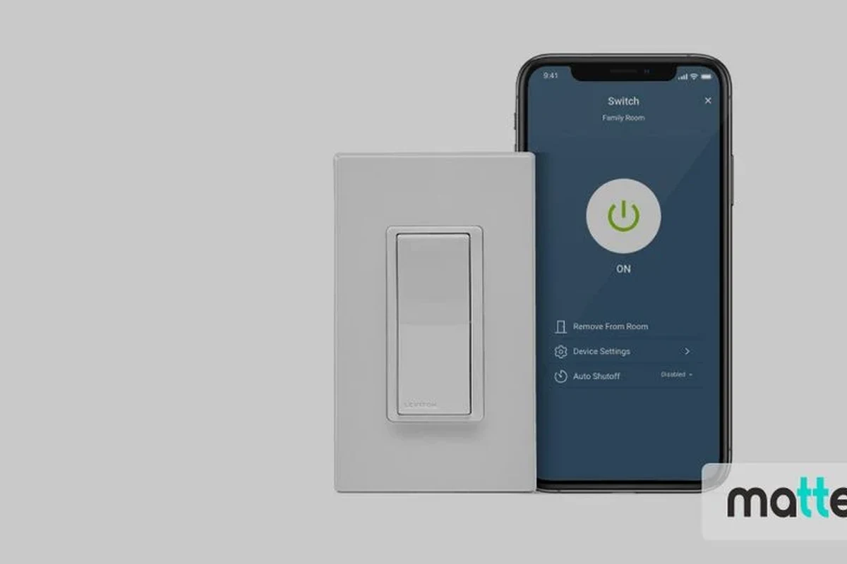 Smart light switch installed on a wall controlling home lighting with app and voice automation concepts
