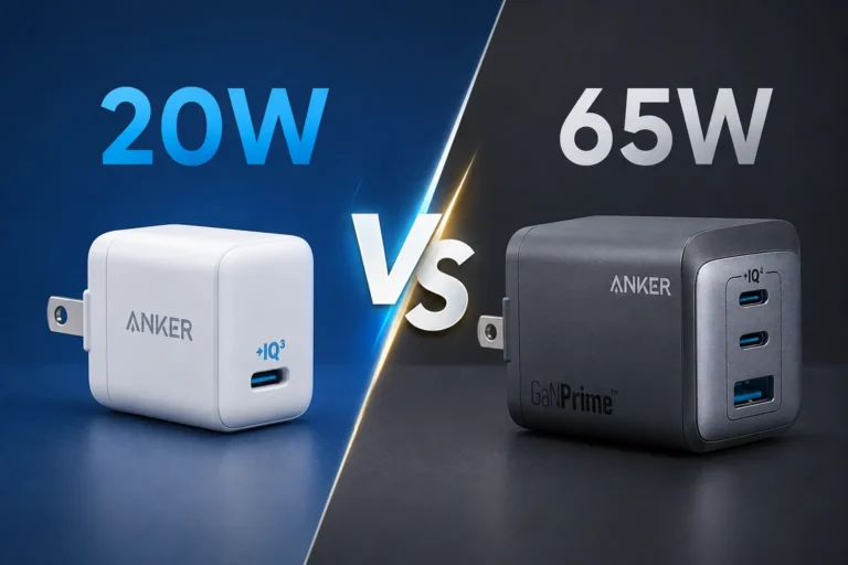 Anker 20W vs Anker 65W Charger