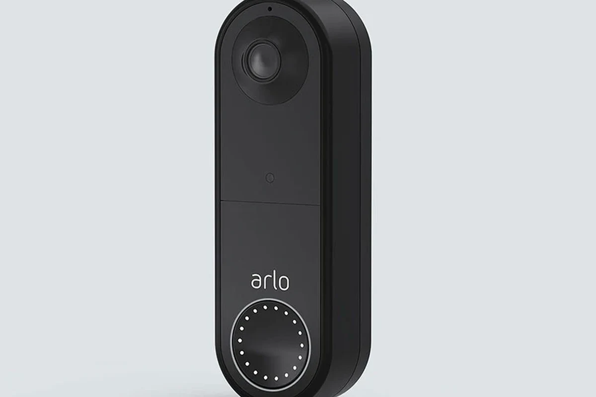 Arlo wireless video doorbell mounted at a home front entrance for security monitoring