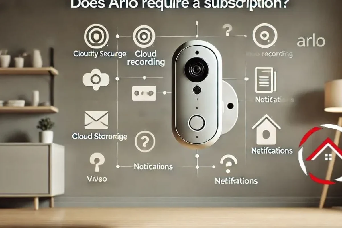 Arlo video doorbell mounted at a front door with a smartphone app showing live view