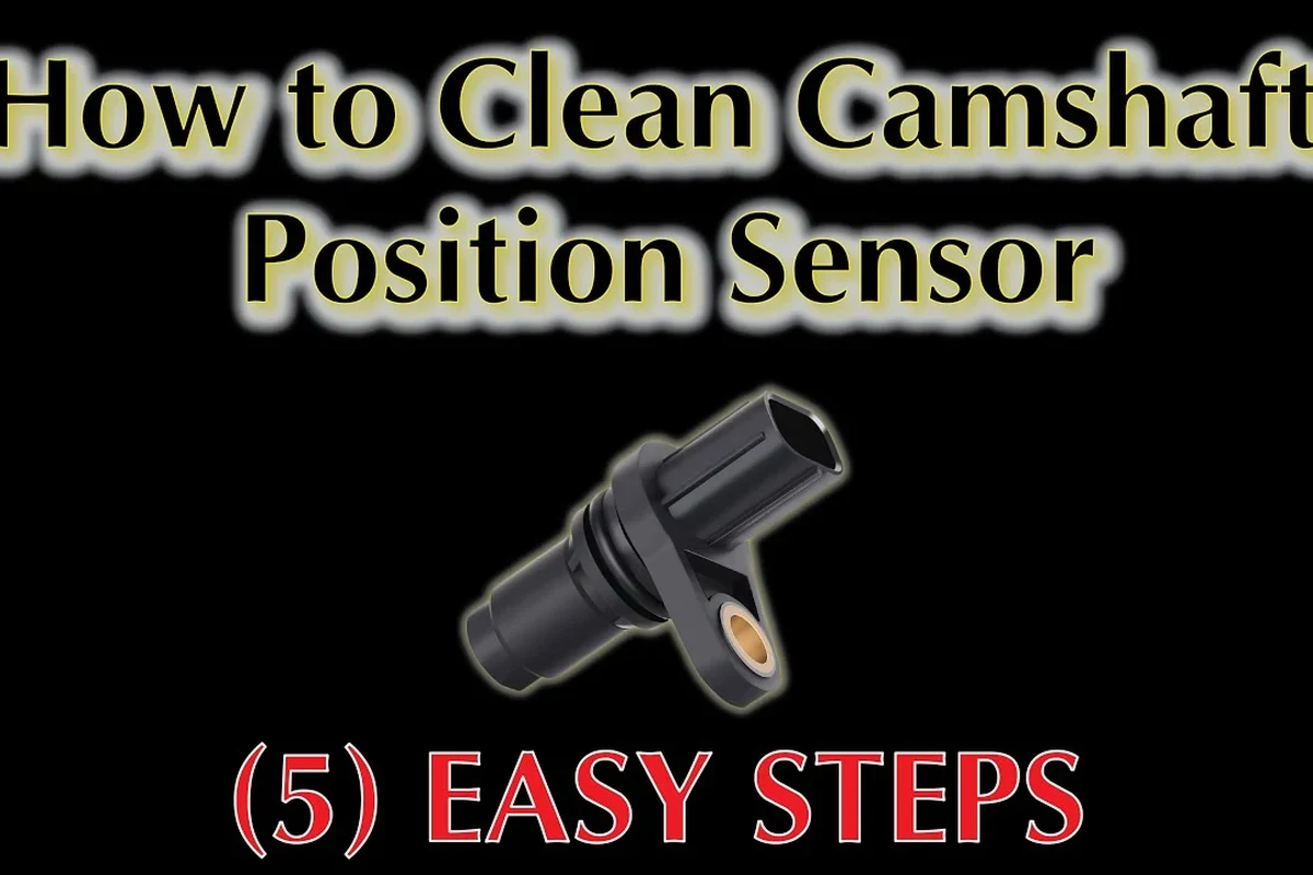 Mechanic inspecting a camshaft position sensor connector near an engine valve cover