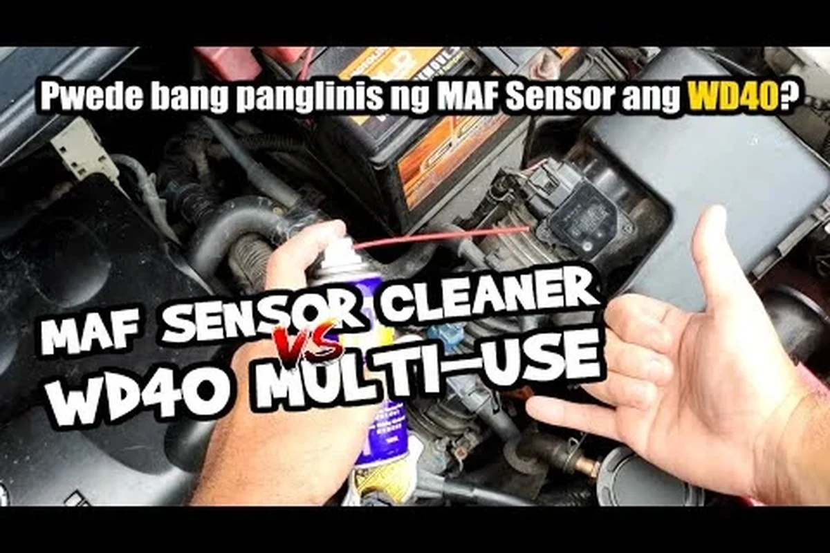 Mechanic-style close-up of a mass air flow sensor in an engine intake