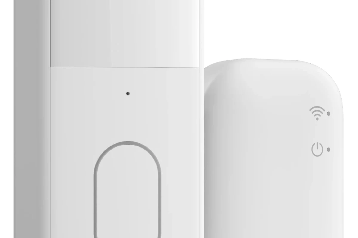 Blink video doorbell mounted at a front door for home security use