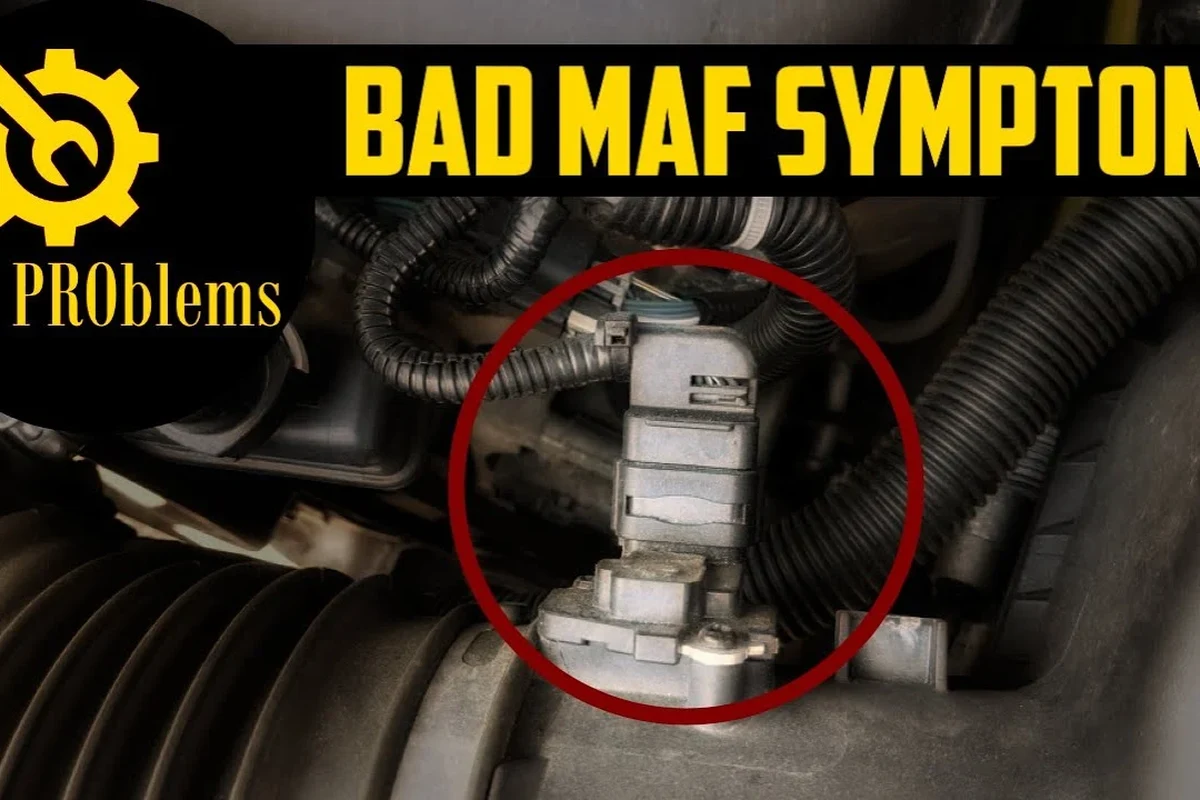 Car engine MAF sensor inspection near the air intake system