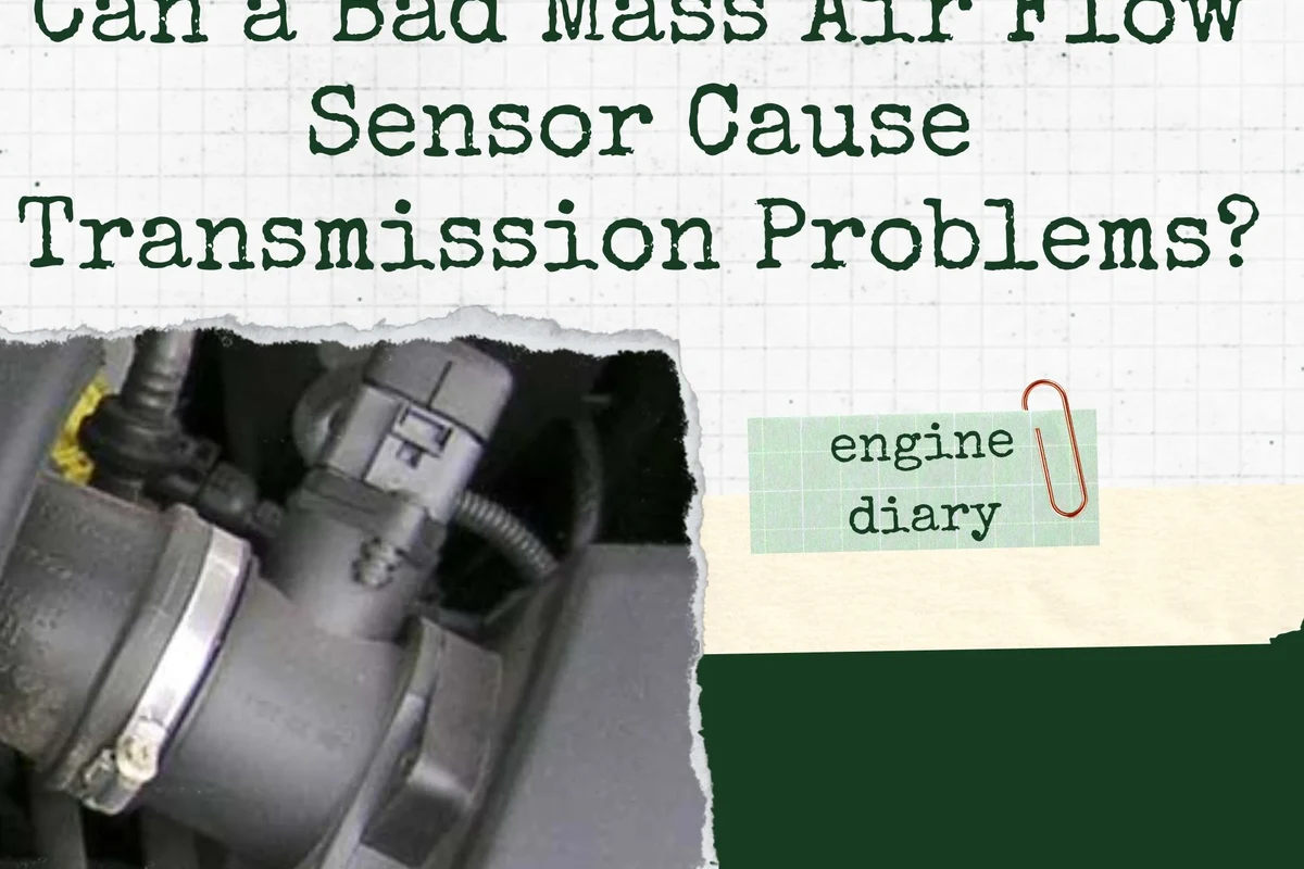 Mechanic inspecting a car engine intake sensor and transmission-related diagnostic scan