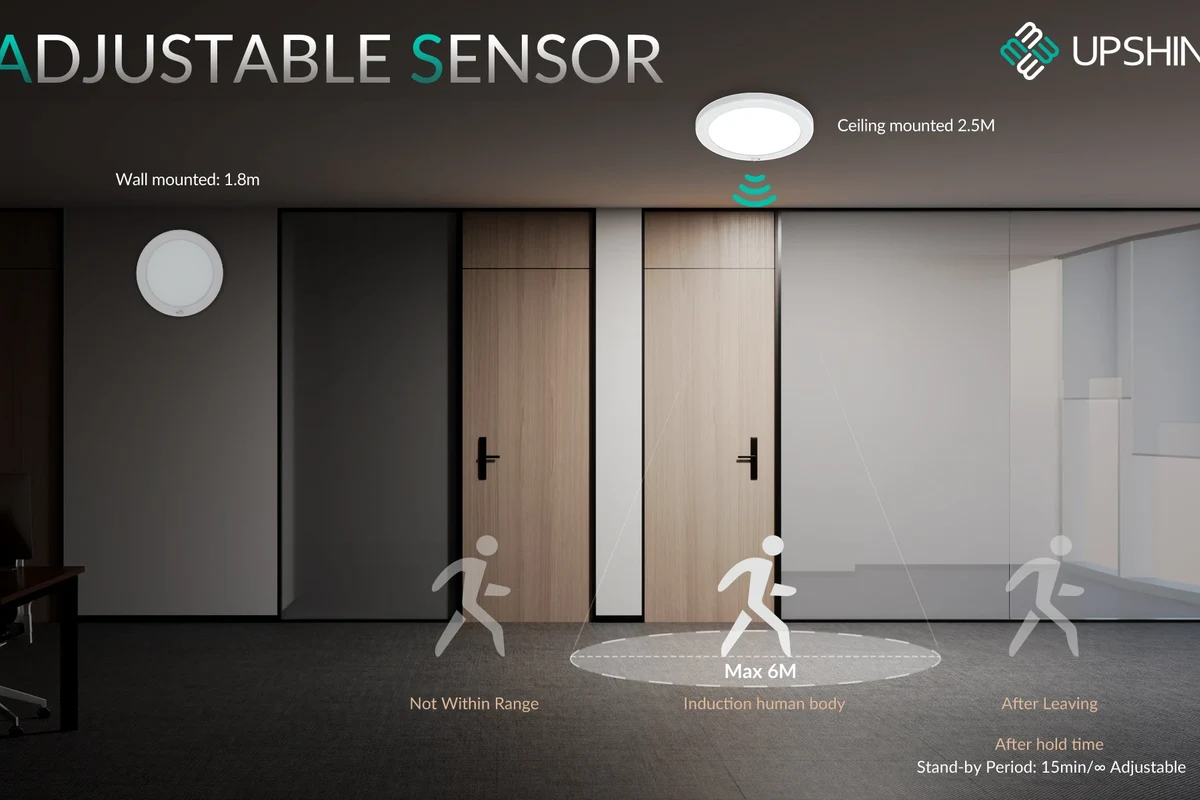 Motion sensor outdoor light illuminating a driveway at night near a home entrance