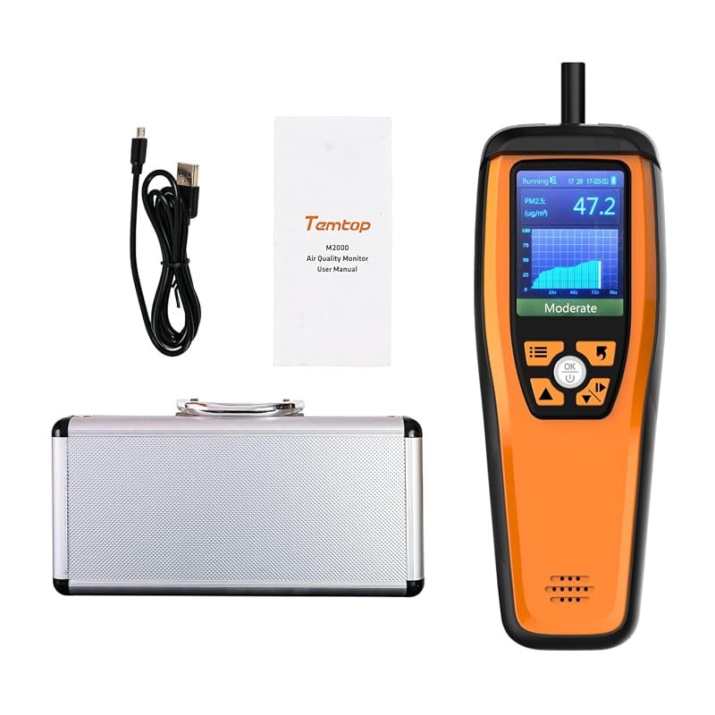 Temtop M2000C 2ND Air Quality Monitor with CO2, PM2.5, and Data Export