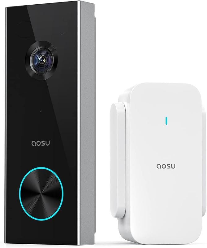 aosu 2K Wireless Doorbell Camera with aosuBase Battery Powered 2.4G WiFi