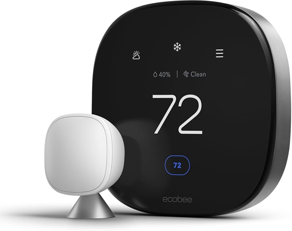 ecobee Smart Thermostat Premium with Wi-Fi, Built-In Siri and Alexa, Smart Sensor