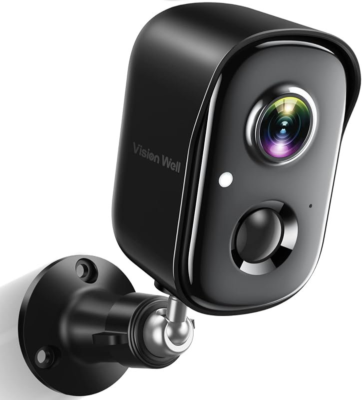 Wireless outdoor security camera with AI motion detection and color night vision