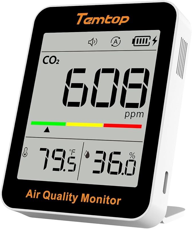 Temtop Portable Indoor CO2 Monitor with Temperature and Humidity Display