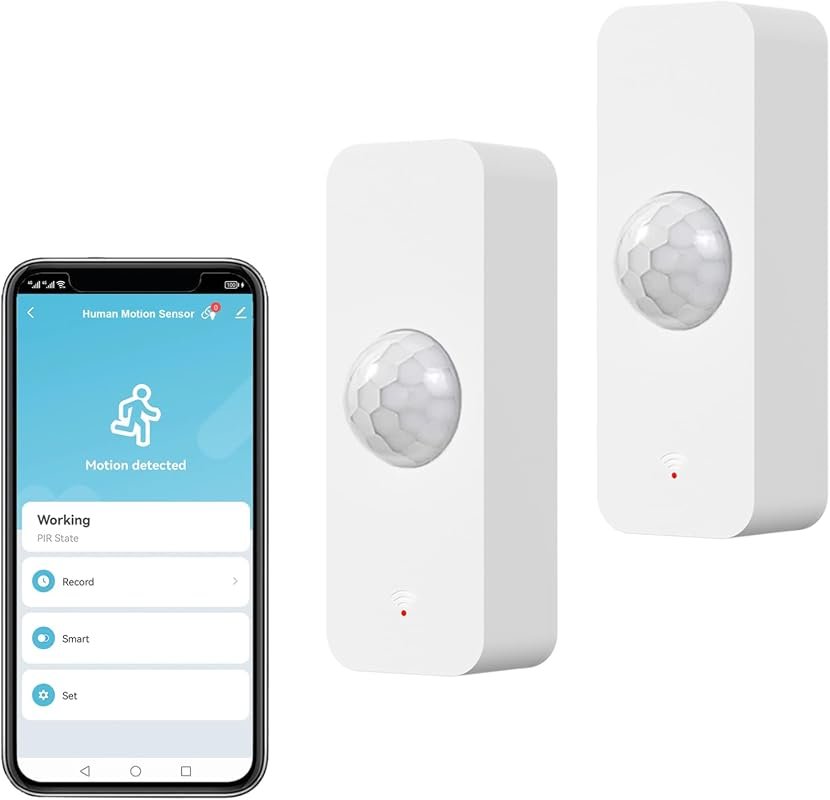 WiFi Motion Sensor with App Alerts and Alexa Voice Control, 2-Pack