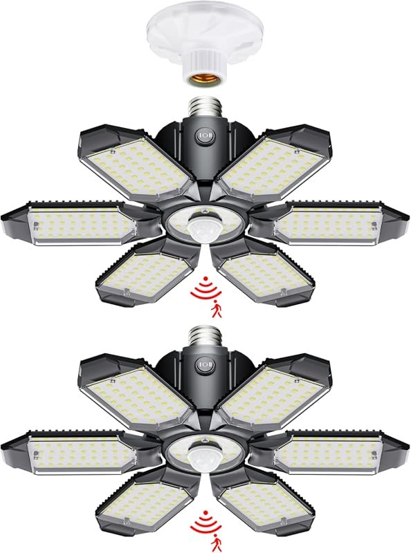 LED Garage Light Motion Sensor, 200W Deformable 20000LM Shop Light