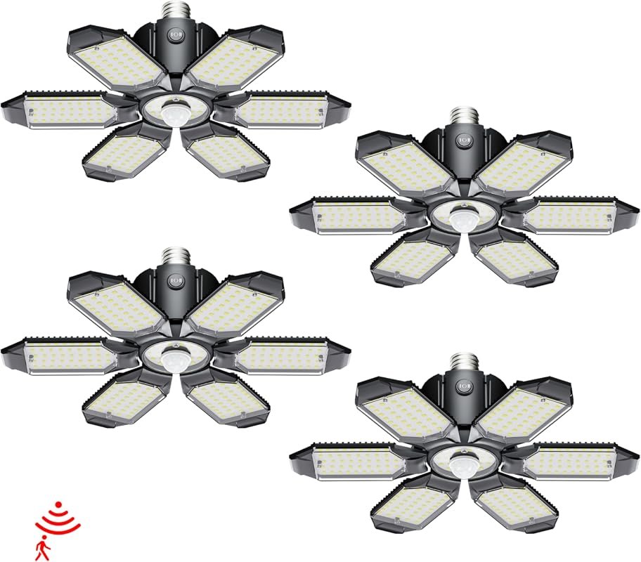 Motion Sensor Garage Light, 20000LM LED Ceiling Bulb with Dusk to Dawn