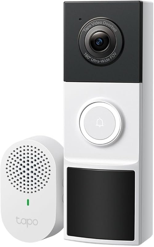 Tapo D210 2K Wireless Smart Video Doorbell with Chime and Ultra-Wide View