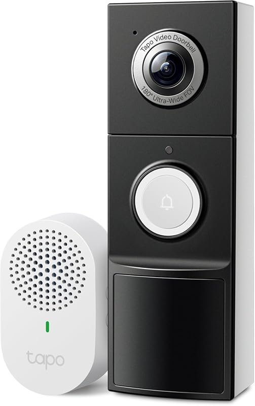 Tapo D225 2K+ Smart Video Doorbell with Chime, Wired or Battery Powered