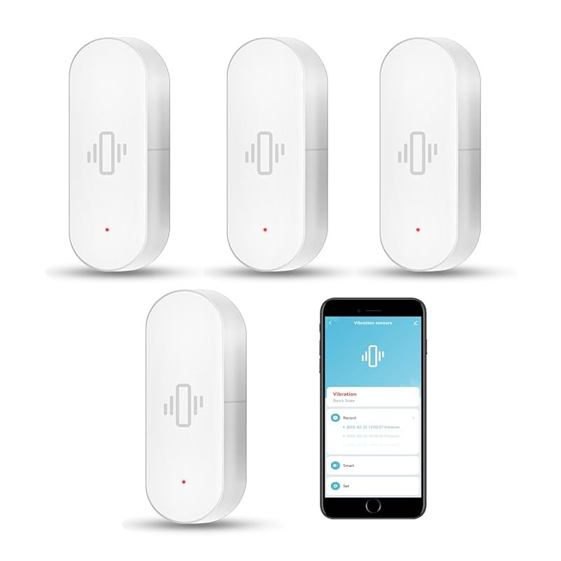 WiFi Vibration Sensor 4-Pack Smart Door Window Alarm