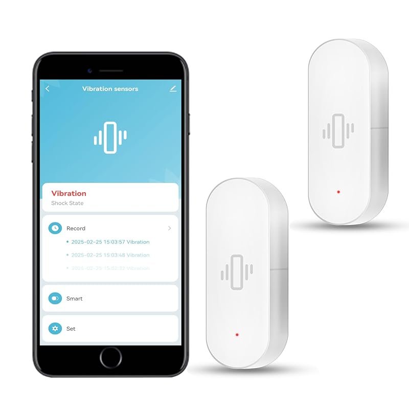 WiFi Vibration Sensor 2-Pack Smart Door Window Alarm