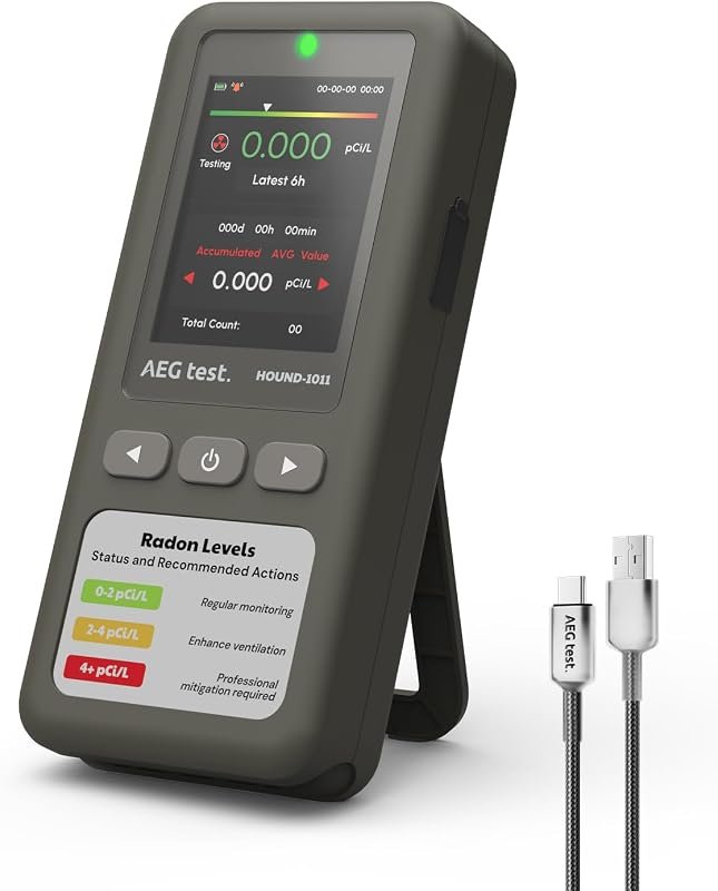 HOUND-1011 portable radon detector gray with high-accuracy sensor