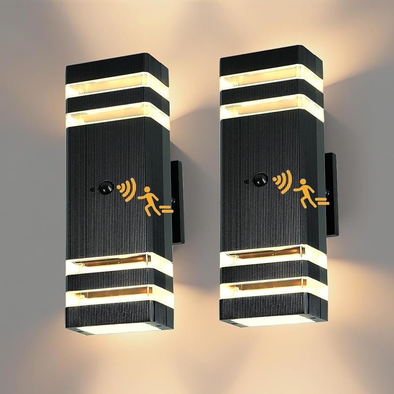 iYogaled Motion Sensor Outdoor Wall Light, Dusk to Dawn Exterior Sconce