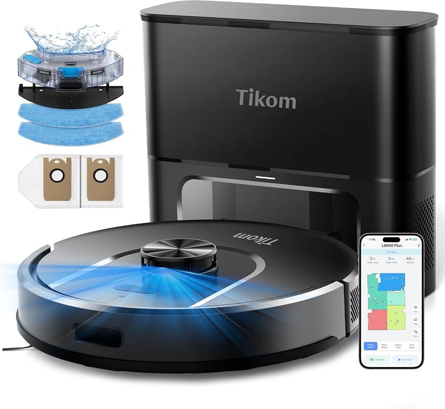 Tikom Robot Vacuum and Mop with Self-Emptying Base
