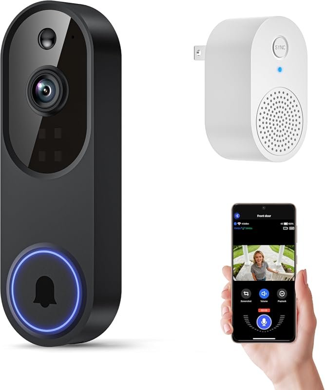 Orbitell 1080p Wireless Wi-Fi Video Doorbell, Two-Way Audio, Night Vision