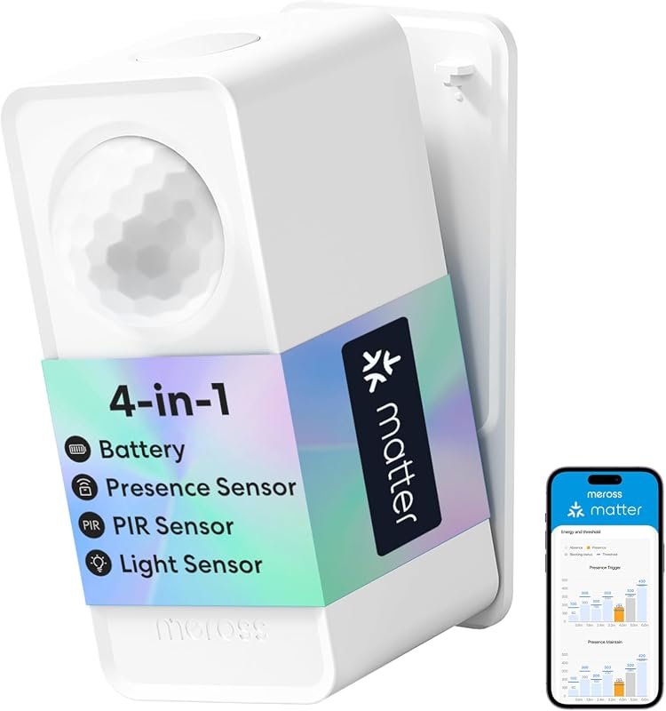 meross MS605 Presence Sensor, IP67 Battery-Powered Matter Over Thread Motion Detection