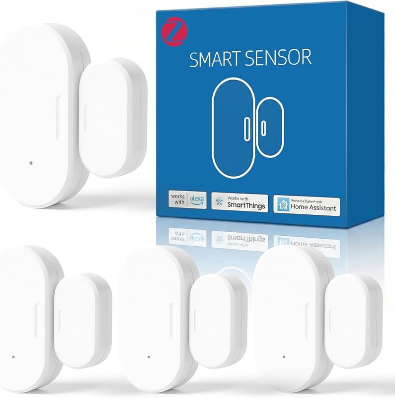 Zigbee Mini Door Sensor 4-Pack Smart Contact Sensor for Home Automation